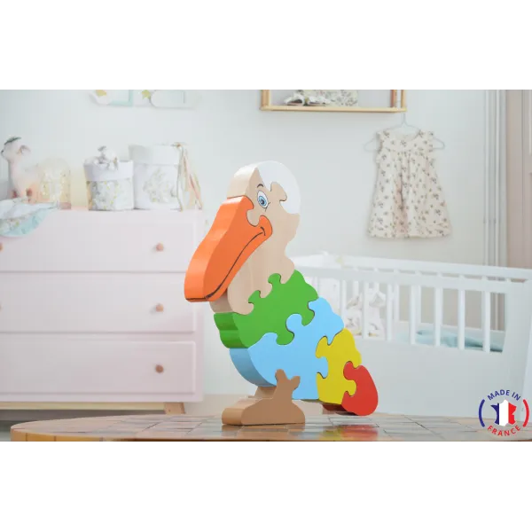 Pelican wooden puzzle Beech Wood - Au Bois Enchanté