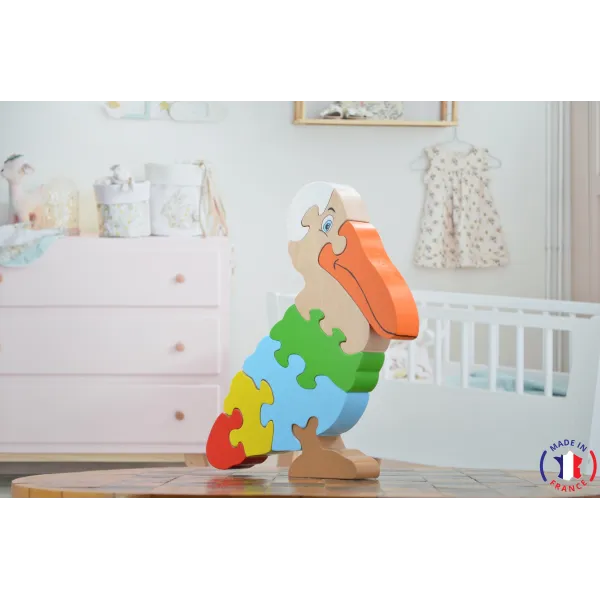 Pelican wooden puzzle Beech Wood - Au Bois Enchanté