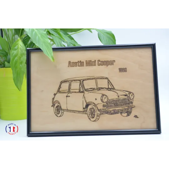Tableau Austin Mini Cooper en contre-plaqué bouleau finlandais Contre-plaqué bouleau finlandais 5 plis - Au Bois Enchanté