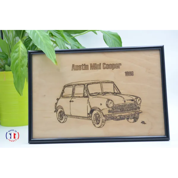 Tableau Austin Mini Cooper en contre-plaqué bouleau finlandais Contre-plaqué bouleau finlandais 5 plis - Au Bois Enchanté