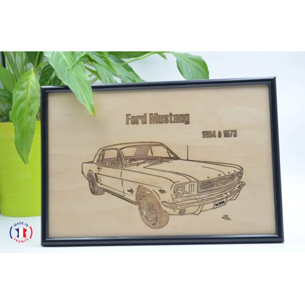 Tableau Ford Mustang en contre-plaqué bouleau finlandais Contre-plaqué bouleau finlandais 5 plis - Au Bois Enchanté