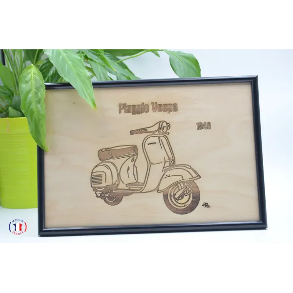 Piaggio Vespa painting in Finnish birch plywood Finnish birch plywood 5 ply - Au Bois Enchanté