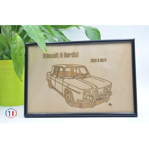 Tableau Renault R8 Gordini en contre-plaqué bouleau finlandais Contre-plaqué bouleau finlandais 5 plis - Au Bois Enchanté