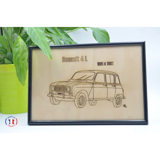 Renault 4L Finnish Birch Plywood Painting Finnish birch plywood 5 ply - Au Bois Enchanté
