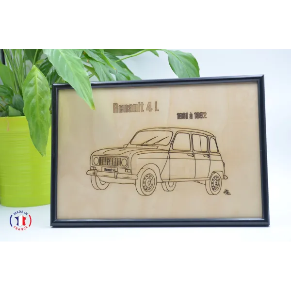 Renault 4L Finnish Birch Plywood Painting Finnish birch plywood 5 ply - Au Bois Enchanté