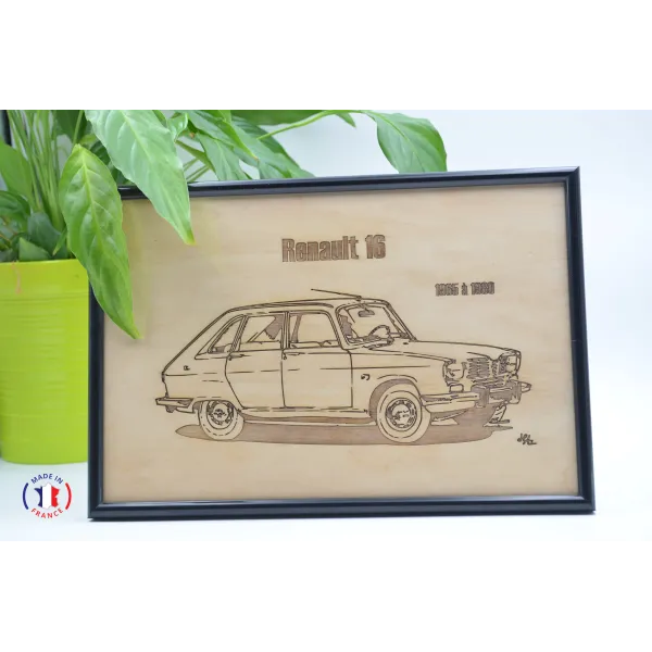 Tableau Renault R16 en contre-plaqué bouleau finlandais Contre-plaqué bouleau finlandais 5 plis - Au Bois Enchanté
