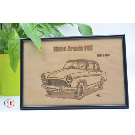 Tableau Simca Aronde P60 en contre-plaqué bouleau finlandais Contre-plaqué bouleau finlandais 5 plis - Au Bois Enchanté