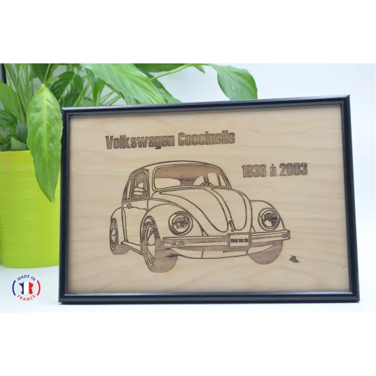 Tableau Volkswagen Coccinelle en contre-plaqué bouleau finlandais Contre-plaqué bouleau finlandais 5 plis - Au Bois Enchanté