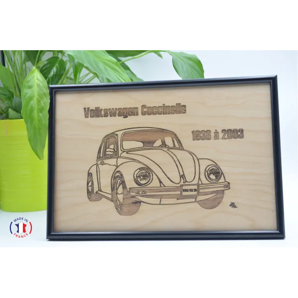 Tableau Volkswagen Coccinelle en contre-plaqué bouleau finlandais Contre-plaqué bouleau finlandais 5 plis - Au Bois Enchanté