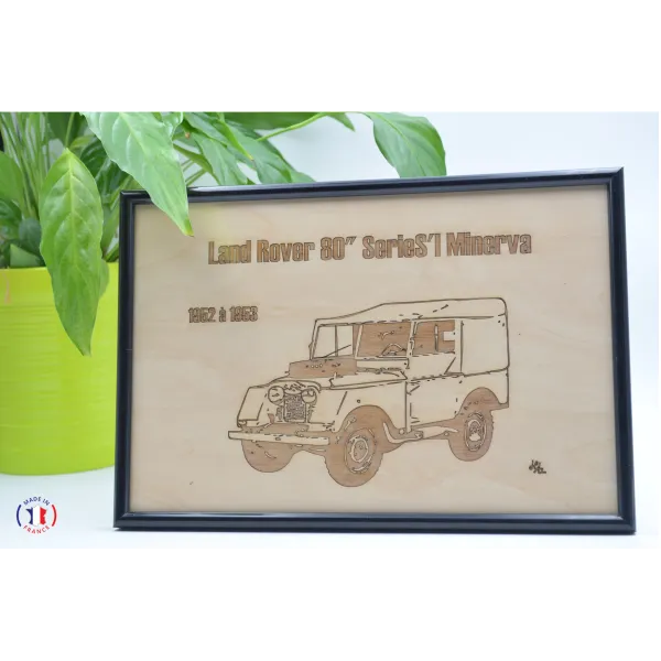 Tableau Land Rover 80" Minerva Séries'1 en contre-plaqué bouleau finlandais.-Au bois enchanté