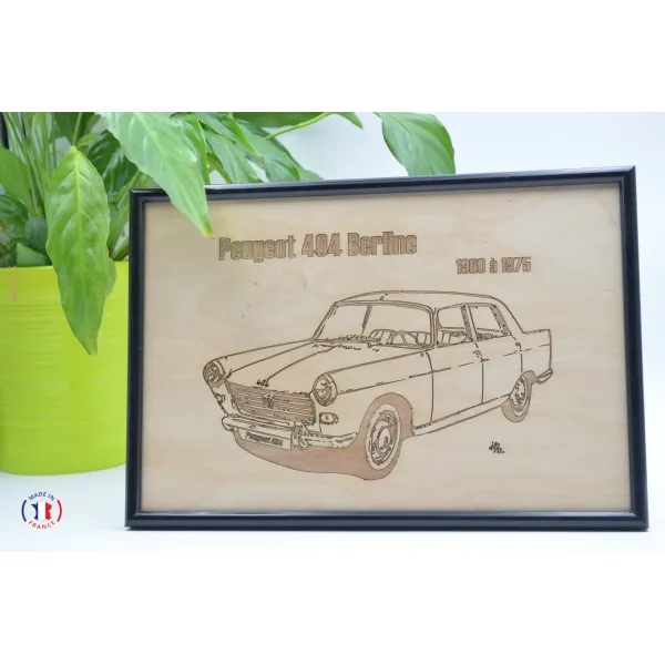 Tableau Peugeot 404 en contre-plaqué bouleau finlandais Contre-plaqué bouleau finlandais 5 plis - Au Bois Enchanté