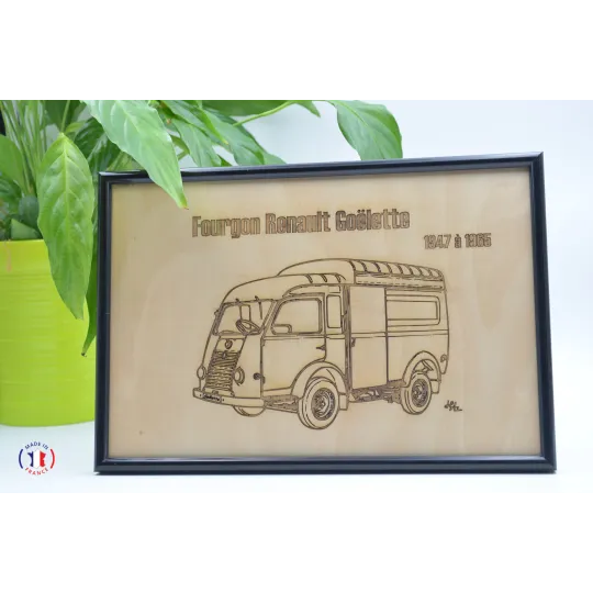 Renault Schooner painting in Finnish birch plywood Finnish birch plywood 5 ply - Au Bois Enchanté