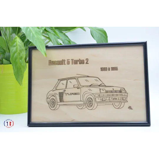 Tableau Renault 5 Turbo 2 en contre-plaqué bouleau finlandais Contre-plaqué bouleau finlandais 5 plis - Au Bois Enchanté