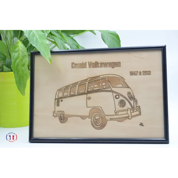 Tableau Volkswagen Combi en contre-plaqué bouleau finlandais Contre-plaqué bouleau finlandais 5 plis - Au Bois Enchanté
