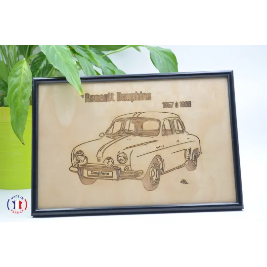 Tableau Renault Dauphine en contre-plaqué bouleau finlandais Contre-plaqué bouleau finlandais 5 plis - Au Bois Enchanté