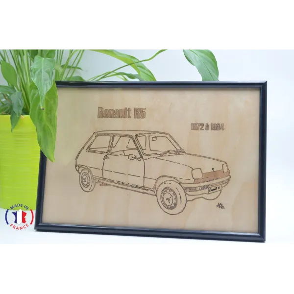 Tableau Renault R5 en contre-plaqué bouleau finlandais Contre-plaqué bouleau finlandais 5 plis - Au Bois Enchanté