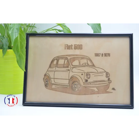 Fiat 500 Finnish Birch Plywood Painting Finnish birch plywood 5 ply - Au Bois Enchanté