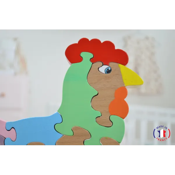 Puzzle en bois poule Bois Hêtre - Au Bois Enchanté