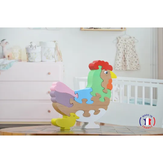 Hen wooden puzzle Beech Wood - Au Bois Enchanté