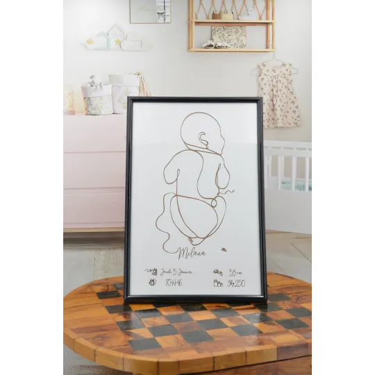 Birth chart white background 4-ply Finnish birch plywood - Au Bois Enchanté