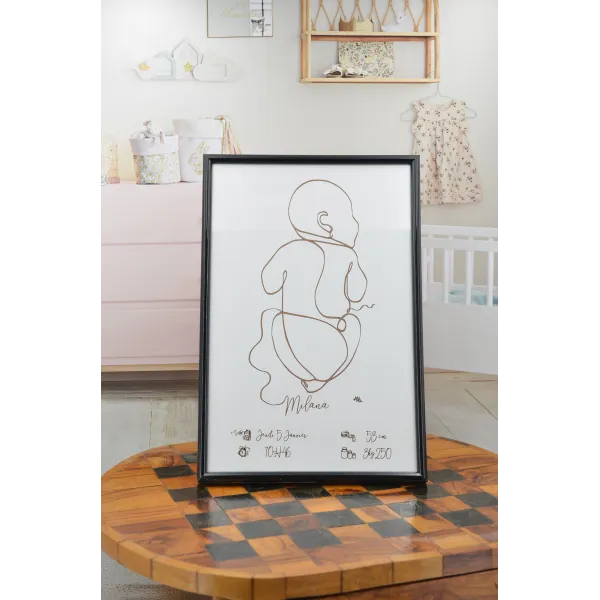 Birth chart white background 4-ply Finnish birch plywood - Au Bois Enchanté