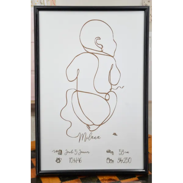 Tableau de naissance fond blanc Contre-plaqué bouleau finlandais 4 plis - Au Bois Enchanté