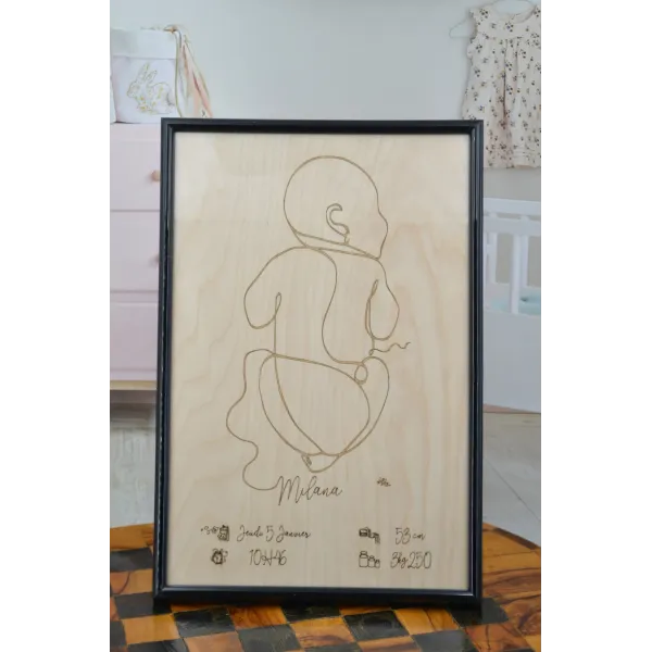 Tableau de naissance fond bois Contre-plaqué bouleau finlandais 4 plis - Au Bois Enchanté