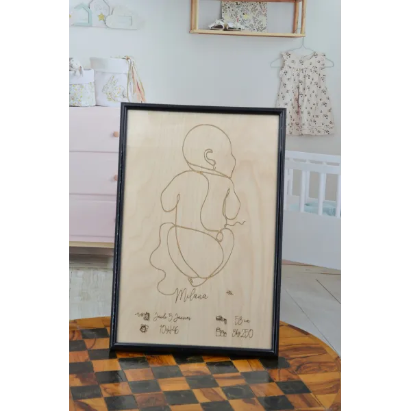 Tableau de naissance fond bois Contre-plaqué bouleau finlandais 4 plis - Au Bois Enchanté