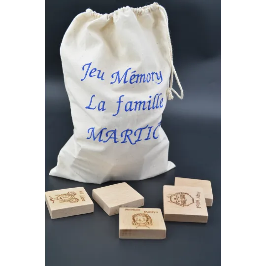 Customizable Wooden Family Memory Game Beech Wood - Au Bois Enchanté