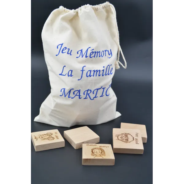 Customizable Wooden Family Memory Game Beech Wood - Au Bois Enchanté