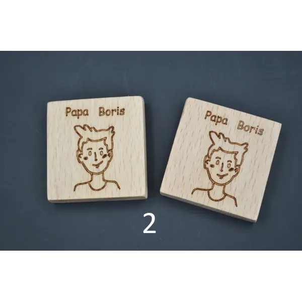 Jeu Memory famille personnalisable en bois Bois Hêtre - Au Bois Enchanté