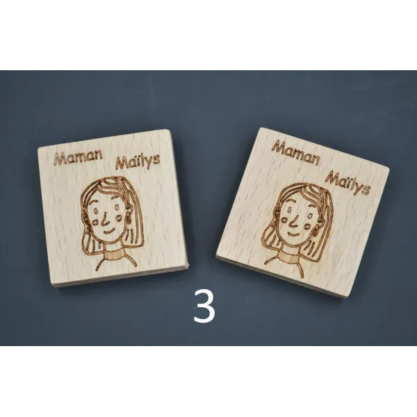 Customizable Wooden Family Memory Game Beech Wood - Au Bois Enchanté