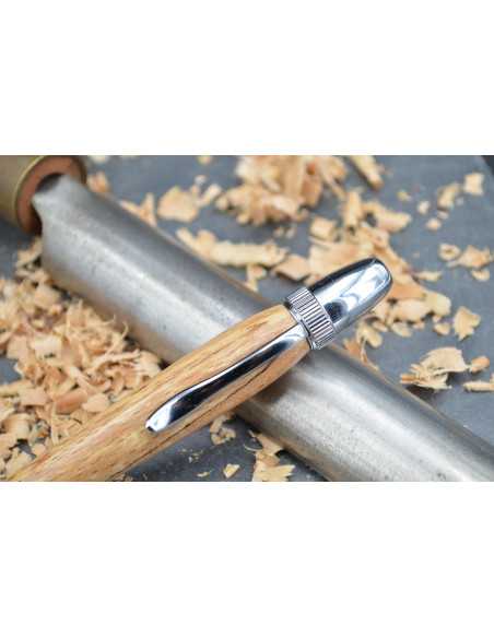 Alyssa ballpoint pen in spalted beech wood Olive wood - Au Bois Enchanté