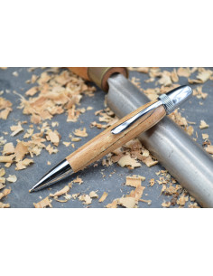 Alyssa ballpoint pen in spalted beech wood Olive wood - Au Bois Enchanté