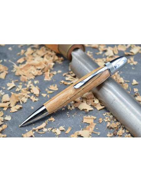 Alyssa ballpoint pen in spalted beech wood Olive wood - Au Bois Enchanté