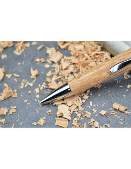 Alyssa ballpoint pen in spalted beech wood Olive wood - Au Bois Enchanté
