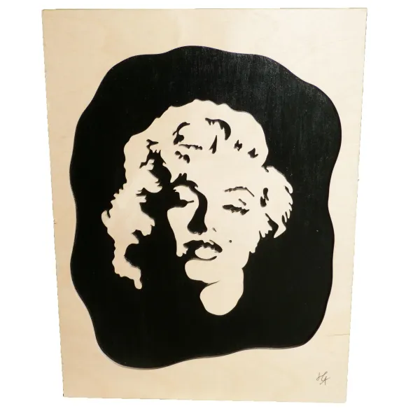Tableau Marilyn Monroe chantourné Contre-plaqué bouleau finlandais 5 plis - Au Bois Enchanté