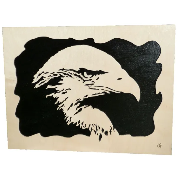Tableau Tête d'aigle chantourné Contre-plaqué bouleau finlandais 5 plis - Au Bois Enchanté