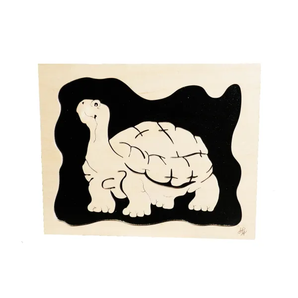 Painting turtle twisted Finnish birch plywood 5 ply - Au Bois Enchanté