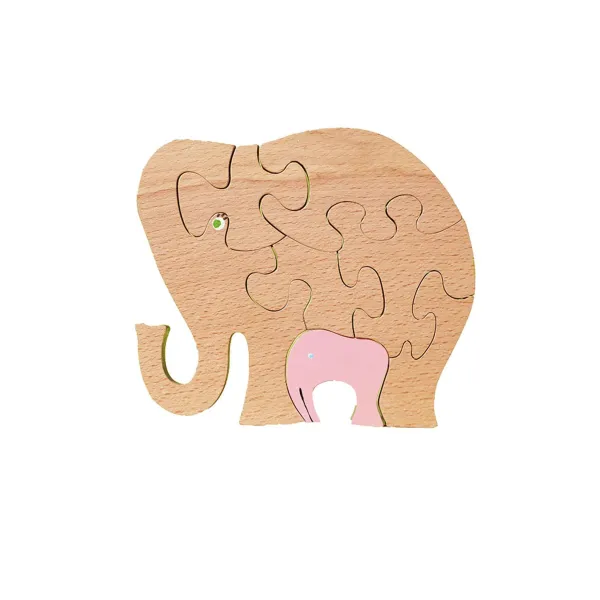 Elephant wooden puzzle Beech Wood - Au Bois Enchanté